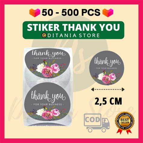 500 Pcs Roll Stiker Thank You For Your Business Label Ucapan Terima