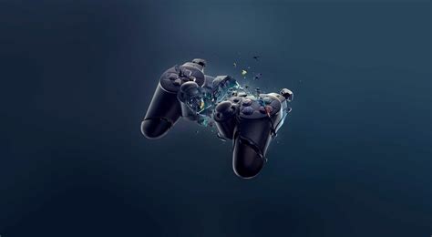 Fond D Cran Noir Jeux Vid O Consoles Contr Leurs Bleu Sous