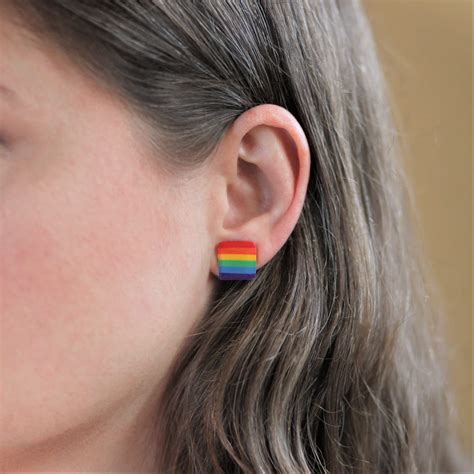Rainbow Earrings Gay Pride Earrings Pride Jewelry LGBT Etsy