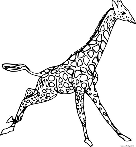 Coloriage Girafe Qui Court Jecolorie