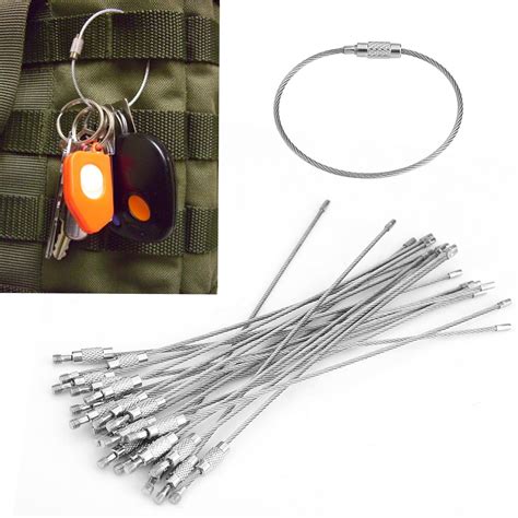 Mgaxyff Wire Key Ring20pcsbag Stainless Steel Wire Keychains Cable