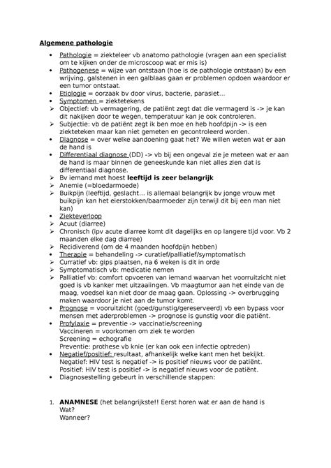 Algemene Pathologie Samenvatting Algemene Pathologie Pathologie