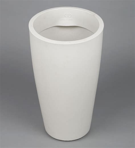 Buy White Polymer Round Shaped Large Planter By Yuccabe Italia Online