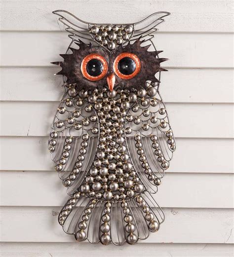 Bubbles The Owl Metal Wall Art PlowHearth Owl Wall Art Owl Yard