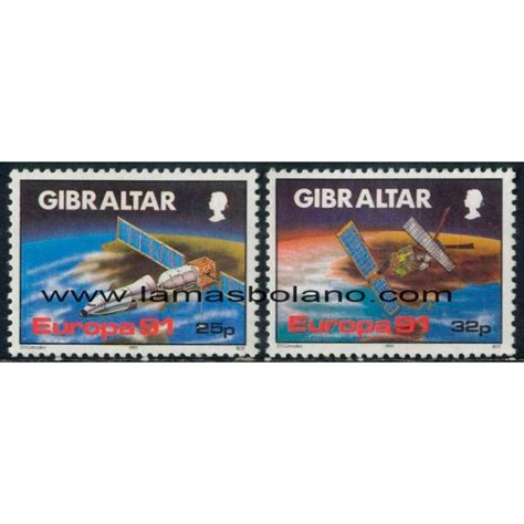 SELLOS GIBRALTAR 1991 EUROPA CEPT EUROPA Y EL ESPACIO 2 VALORES