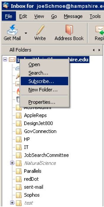 Creating IMAP Folders And Subfolders Hampshire College