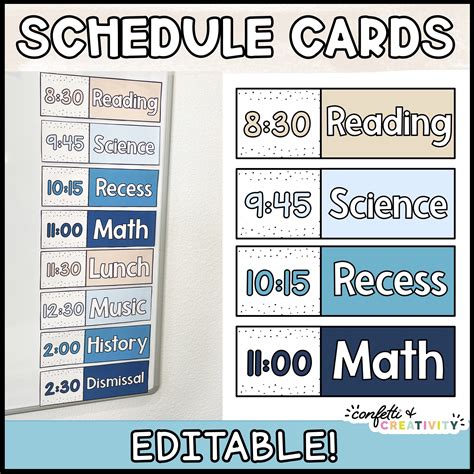 Ocean Classroom Schedule Cards Confetti And Creativity