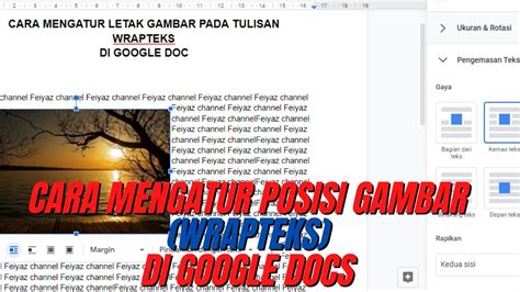 Cara Mengatur Letak Gambar Di Google Docs Youtube