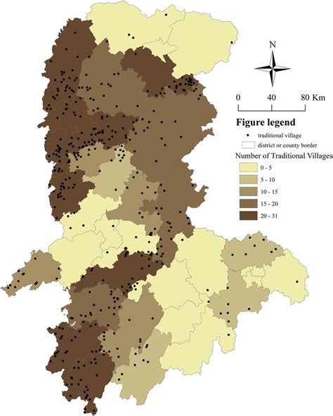 Spatial Distribution Of The Density Of Traditional Villages In Western