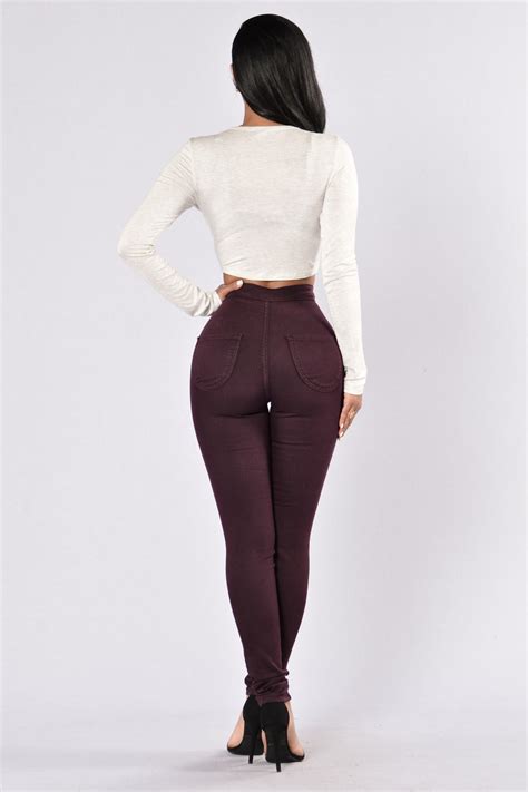 Super High Waist Denim Skinnies Plum Fashion Nova