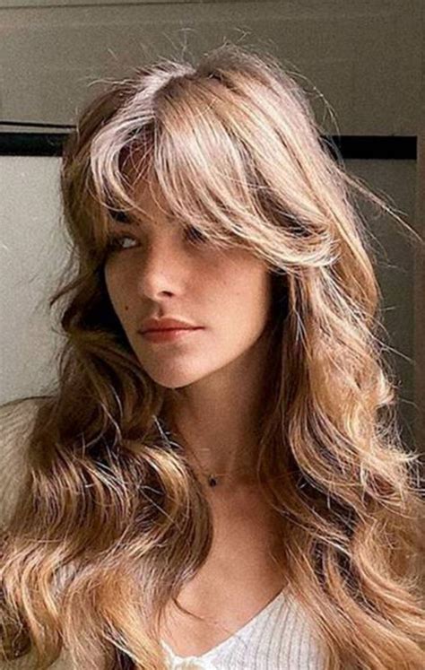 Cute Hairstyles With Curtain Bangs Curl Long Hair