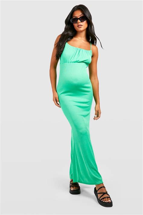 Maternity Ruched Bust Strappy Maxi Dress Boohoo Uk