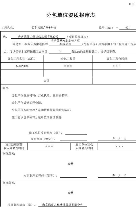 分包单位资质报审表word文档在线阅读与下载无忧文档