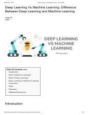 Deep Learning Vs Machine Learning Interviewbit Pdf