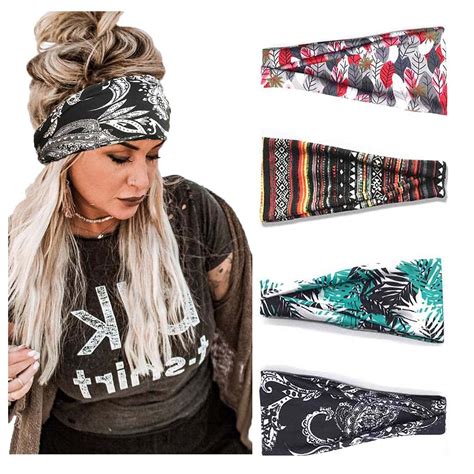 Catery Boho Headbands Floal Style Headband Headpiece Bohemia Wide Knot