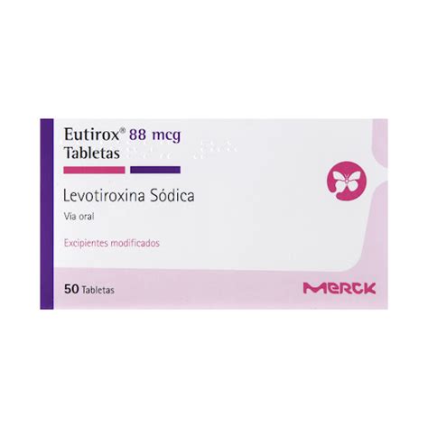 Eutirox Levotiroxina Sódica 88 Mcg Merck Caja X 50 Tabletas