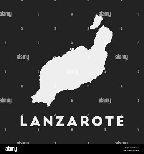 Icono De Lanzarote Mapa De La Isla Sobre Fondo Oscuro Elegante Mapa