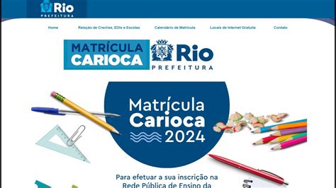 Matrícula Rio Matrícula Carioca 2024 calendário creches pré