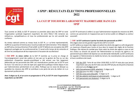 R Sultats Des Lections Professionnelles La Cgt Ip Toujours