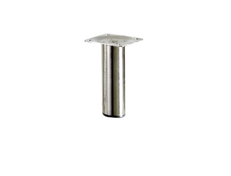 Pied de meuble cylindrique fixe acier brossé gris 10 cm CENTRALE BRICO