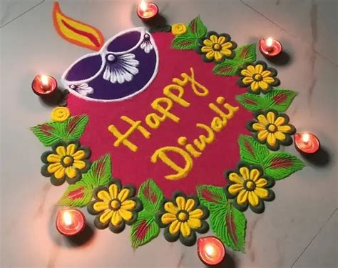 Diwali Rangoli Designs With Diya Deepavali Rangoli Kolam Designs | Hot ...