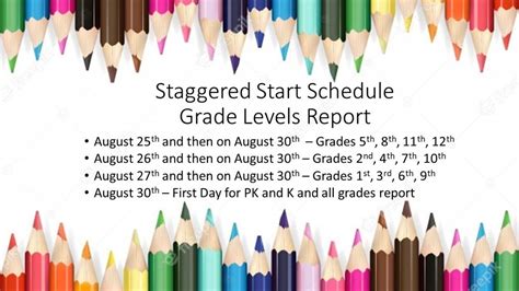 Staggered Start Schedule Preston County Schools