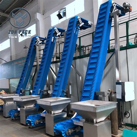 Inclined Conveyor For Food Blue Green Pu Food Grade Belt Incline Conveyor China Belt Conveyor