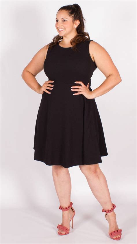 Curve Black Skater Dress Curvewow