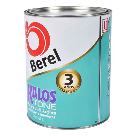 Pintura Berel Kalos Tone Vinil Acrílica Interior Exterior 4L Color