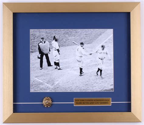 Babe Ruth And Lou Gehrig Yankees Murderer S Row 14x16 Custom Framed Photo Display With Replica