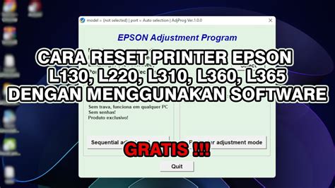 Cara Reset Printer Epson L130 L220 L310 L360 L365 Dengan