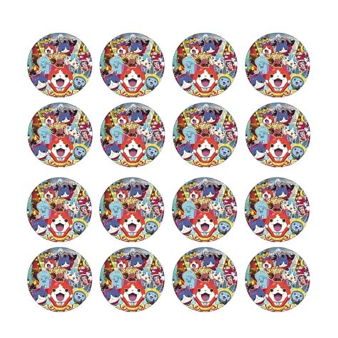 24x Edible Yokai Watch Cupcake Toppers Birthday Wafer Paper 4cm Uncut