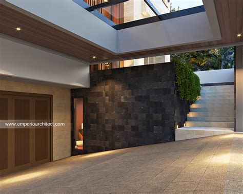 Desain Tampak Detail Depan 2 Rumah Modern 4 Lantai Mrs Natasha Di