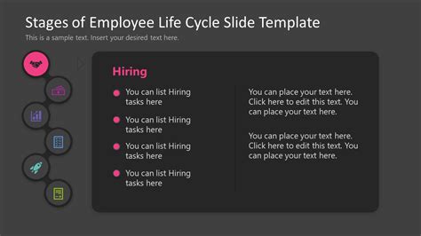 Stages Of Employee Life Slide Template For Powerpoint