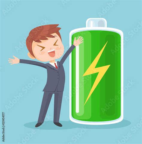 Businessman Character Full Of Energy Vector Flat Cartoon Illustration