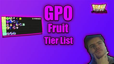 [gpo] Update 8 Fruit Tier List Youtube