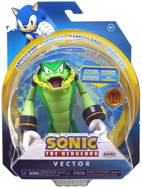 Sonic The Hedgehog Vector 4 Action Figure With Super Ring Coin Jakks