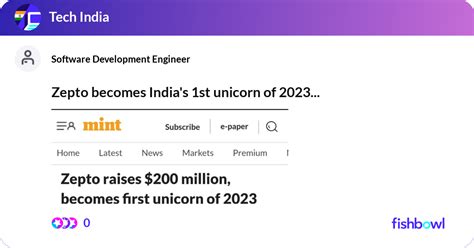 Zepto Becomes India S St Unicorn Of Https Fishbowl