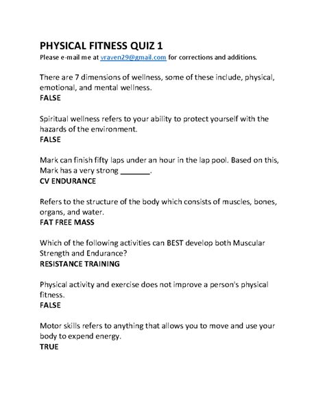 Fitness Quiz Questions And Answers 4