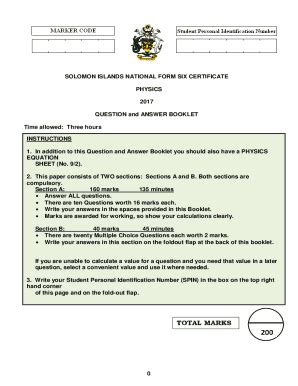 Fillable Online Solomon Islands National Form Six Certificate Fax Email