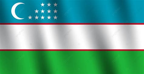 Uzbekistan Wavy Flag Background Vector Uzbekistan Flag Background