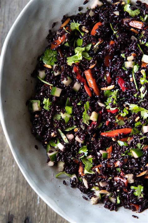 Black Rice Salad With Spicy Toasted Sesame Dressing The Minimalist Vegan