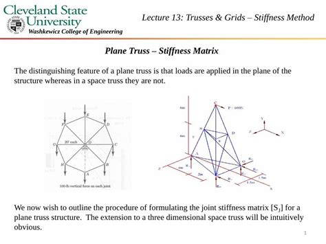 Pdf Plane Truss Stiffness Matrix Cleveland State Universityacademic