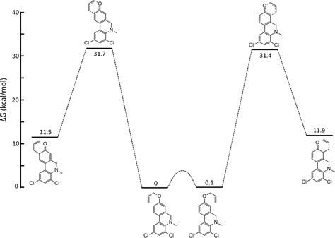 Reaction Coordinate Diagram Showing Relative Gibbs Free Energy In