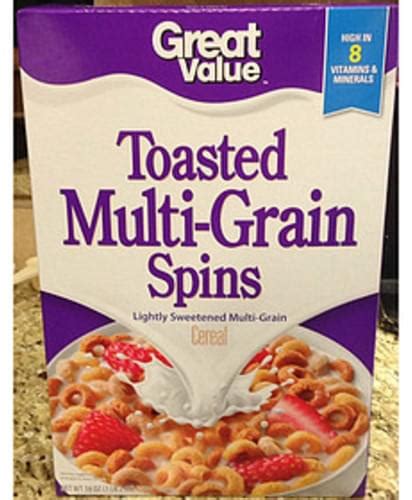 Great Value Toasted Multi Grain Spins Cereal 29 G Nutrition