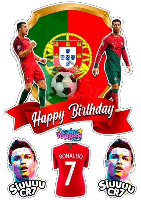 Cristiano Ronaldo To Print Cake Toppers Stickers Pennants And