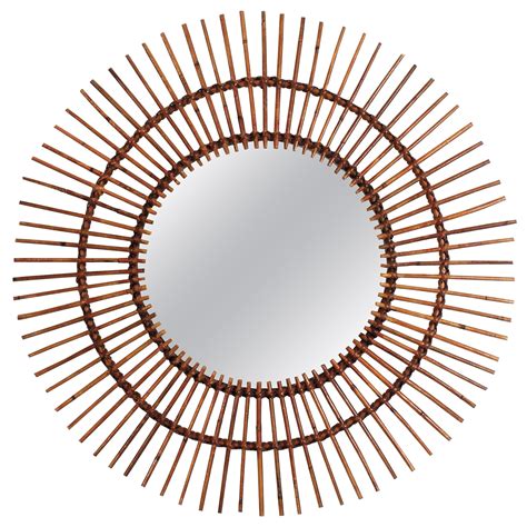 French Riviera Rattan Sunburst Mirror 1950s For Sale At 1stdibs