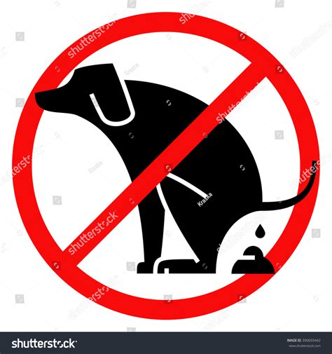 No Dog Pooping Warning Sign Stock Vector Illustration 390693442