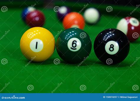 Close-up Photos, Playing Billiard Balls, Various Numbers, Stabbing the ...