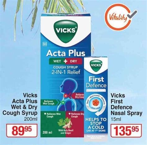 Vicks Acta Plus Wet And Dry Cough Syrup 200ml Offer At Dis Chem